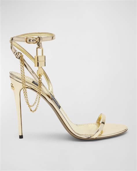 Dolce&Gabbana Metallic Key And Lock Stiletto Sandals